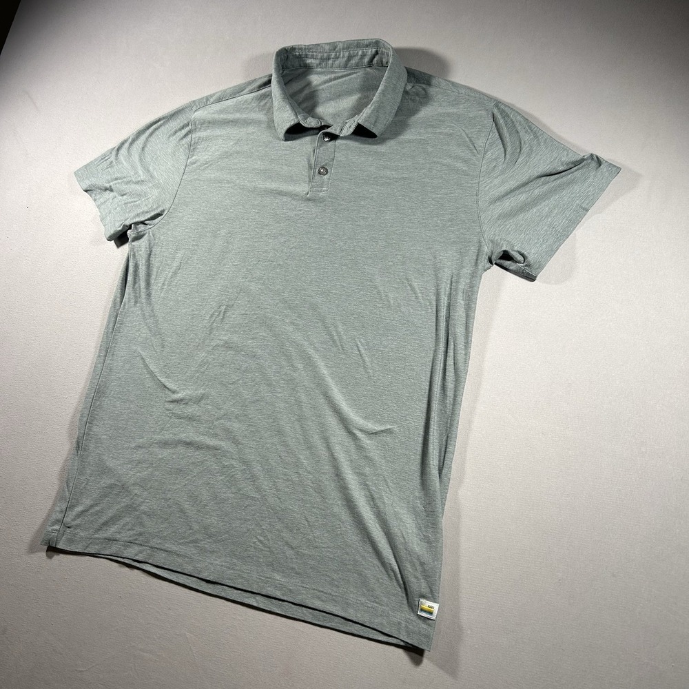 Vuori Strato Tech Polo Mens Large Sage Green Heather Performance Golf Shirt V188